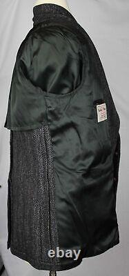 Vintage Harris Tweed Sport Coat Suit Jacket Charcoal Gray Wool Herringbone 51 R