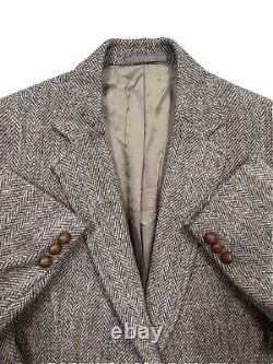 Vintage Harris Tweed USA 42R Brown Gold HALF LINED Sport Coat Blazer Jacket 42 R