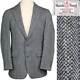 Vintage Harris Tweed Wool Sport Coat Suit Jacket Black Gray Herringbone 40 R