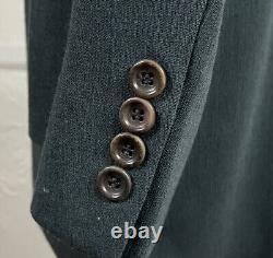 Vintage Hugo Boss 2 Piece Suit Mens 42L 38x34 Green Flannel Three Button Wool