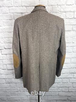 Vintage Jaymar Mens Brown Tweed Wool Shooting Jacket Blazer Sport Coat 44l