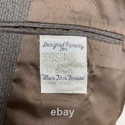 Vintage Kosins 3 Piece Suit Mens 40S 28x29 Brown Stripe Flannel