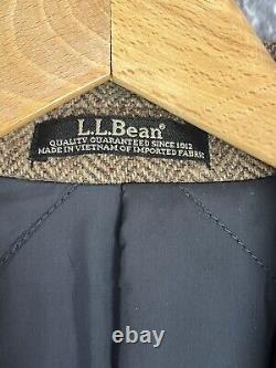 Vintage LL Bean Insulated Wool Blazer Brown Tweed Jacket Thinsulate Mens 40 Tall