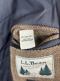 Vintage LL Bean Insulated Wool Blazer Brown Tweed Jacket Thinsulate Mens 40 Tall