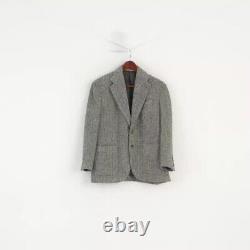 Vintage Light Grey 40S Donegal Herringbone Single Breasted Jacket