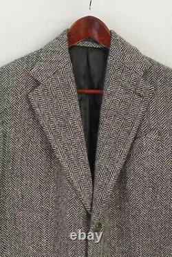 Vintage Light Grey 40S Donegal Herringbone Single Breasted Jacket
