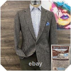 Vintage Magee Mens Tweed Blazer Sport Coat Casual Jacket Size 39R Wool Suit