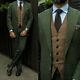 Vintage Men's Suit Fall/winter Tweed Over Green Jacket Pants Party Custom