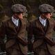 Vintage Men's Suit Tweed Jacket Herringbone Slim Jacket Trousers Party Custom