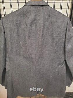 Vintage Mens Flannel Wool Suit 3 Piece 40 Jacket 34 31 Pants Vest 60s 70s MINT