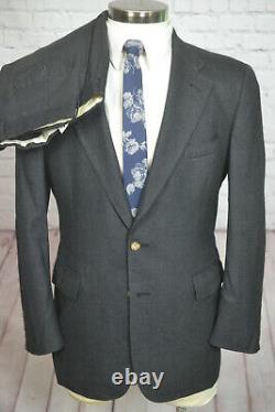 Vintage Mens Gray Flannel Wool Classic Fit 2 Piece Suit 38R Jacket 35/26 Pant