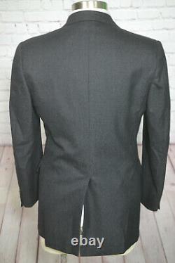 Vintage Mens Gray Flannel Wool Classic Fit 2 Piece Suit 38R Jacket 35/26 Pant