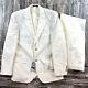 Vintage New Allero Classic Menswear Suit Size 46 Us 36 Off White Pinstripe