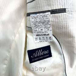 Vintage New Allero Classic Menswear Suit Size 46 US 36 Off White Pinstripe