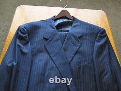 Vintage New w Tags Men's Hickey Freeman Black Pinstripe Boardroom 48 XLG Suit 49