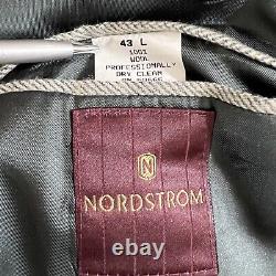 Vintage Nordstrom Blazer Mens 43L Wool Sport Jacket Herringbone Windowpane