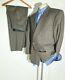 Vintage Nordstrom Brown Flannel Striped Double Breasted Suit Jacket 43r Pants 36