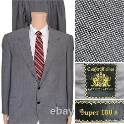 Vintage Oxxford 2 Piece Suit Mens 42R Pants 34X30 Gray Wool Two Button Bespoke