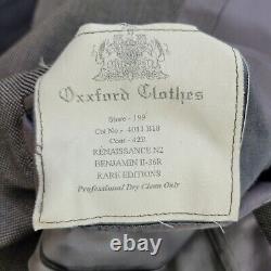 Vintage Oxxford 2 Piece Suit Mens 42R Pants 34X30 Gray Wool Two Button Bespoke