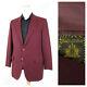 Vintage Oxxford Clothes Mens Burgundy Red Two Button Blazer Sport Coat Size 42l