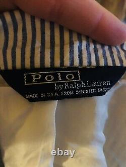 Vintage POLO RALPH LAUREN White/Blue Size 40R Men's Striped Suit Blazer Pants