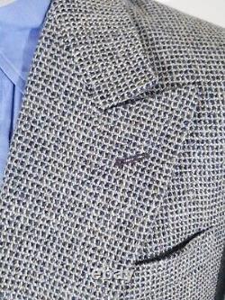 Vintage Petrocelli 36S Double Breasted Lambswool Tweed Jacket Blazer sport Coat