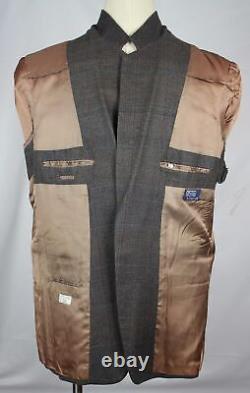 Vintage Polo Ralph Lauren Sport Coat Suit Jacket Silk Windowpane Check Tweed 44L