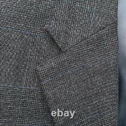 Vintage Polo Ralph Lauren Windowpane Wool Flannel 2 Piece Suit Dark Gray 40R
