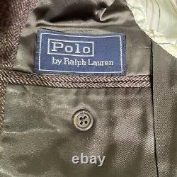 Vintage Polo Ralph Lauren Wool Suit size 37S 32x26 Herringbone USA Made