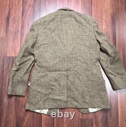 Vintage Ralph Lauren Chaps Double Breasted Hopsack Tweed Gold POLO Blazer Jacket