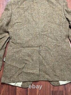 Vintage Ralph Lauren Chaps Double Breasted Hopsack Tweed Gold POLO Blazer Jacket