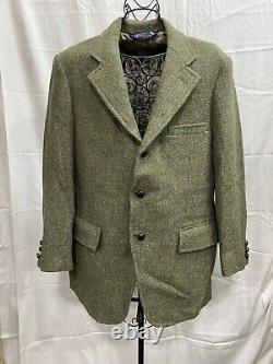 Vintage Ralph Lauren Polo Tweed Sport Coat Jacket Green 40r Made In USA
