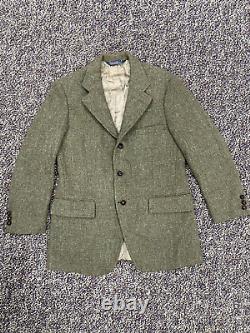 Vintage Ralph Lauren Polo Tweed Sport Coat Jacket Green 40r Made In USA