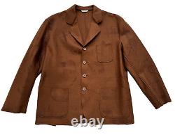 Vintage Romeo Gigli Design Men's Wool Brown Coat Jacket Size Large Italy