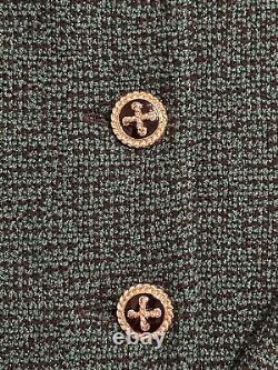 Vintage St. John Forest Green Tweed Blazer Jacket Size 8 Beautiful Buttons