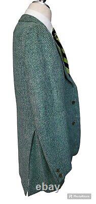 Vintage Turnbull & Asser Sport Coat Mens Green Wool Tweed Jacket Blazer 44R
