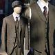 Vintage Tweed Men Suit 3 Pieces Jacket Business Herringbone Wedding Prom Blazer