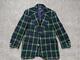 Vintage Usa Made Brooks Brothers Blazer Tweed Plaid 38r Green Tartan Wool Jacket