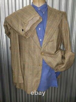 Vintage YVES SAINT LAURENT France Check TWEED 2-Piece Suit Jacket 42R Pants 36