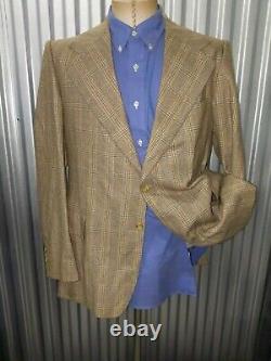 Vintage YVES SAINT LAURENT France Check TWEED 2-Piece Suit Jacket 42R Pants 36