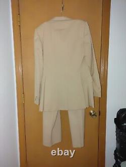 Vintage YVES SAINT LAUREN Men's 3 Pieces Suit Blazer/Vest/Trousers Beige Size 42