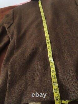 Vintage harris tweed blazer jacket pure new wool 44R flawless reinforced elbows