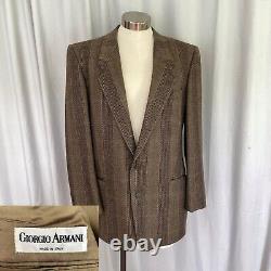 Vintage mens Giorgio Armani brown wool/mohair sport coat blazer jacket 42 Italy