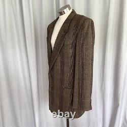 Vintage mens Giorgio Armani brown wool/mohair sport coat blazer jacket 42 Italy