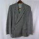 Vtg 38s Gray Glenn Plaid Tweed Peak Lapel Double Breast Blazer Sport Coat Jacket