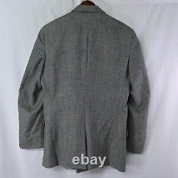 Vtg 38S Gray Glenn Plaid Tweed Peak Lapel Double Breast Blazer Sport Coat Jacket