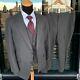 Vtg 3 Piece Flannel Suit 44l Chalk Stripe 70s Bespoke By Witlin Gallagher 38x29