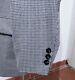 Vtg 52r Blue Black Cream Check Wool Tweed Blazer Sport Coat Jacket