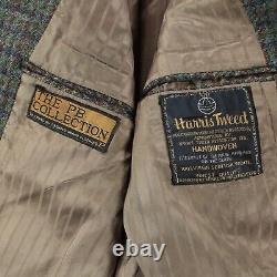 Vtg 60s 70s Harris Tweed plaid wool blazer jacket 38 / SMALL usa made