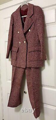 Vtg 70's Maroon Tweed Pant Suit by Orlando Piluso for Boutique West Size 12